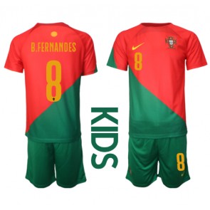 Portugal Bruno Fernandes #8 Domaci Dres za Dječji SP 2022 Kratak Rukavima (+ kratke hlače)
